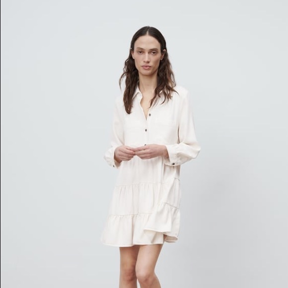 ruffled shirt dress zara ZARA RUFFLED SHIRT DRESS